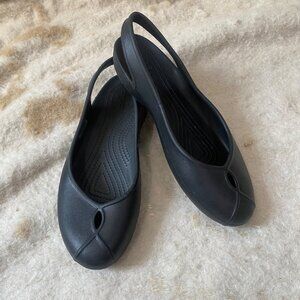 Crocs Black Taylor Slingback Flats Size 9